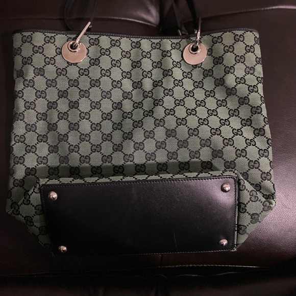 Gucci Eclipse Vintage GG Monogram Canvas / Leather Bucket Tote Bag. - Picture 14 of 17